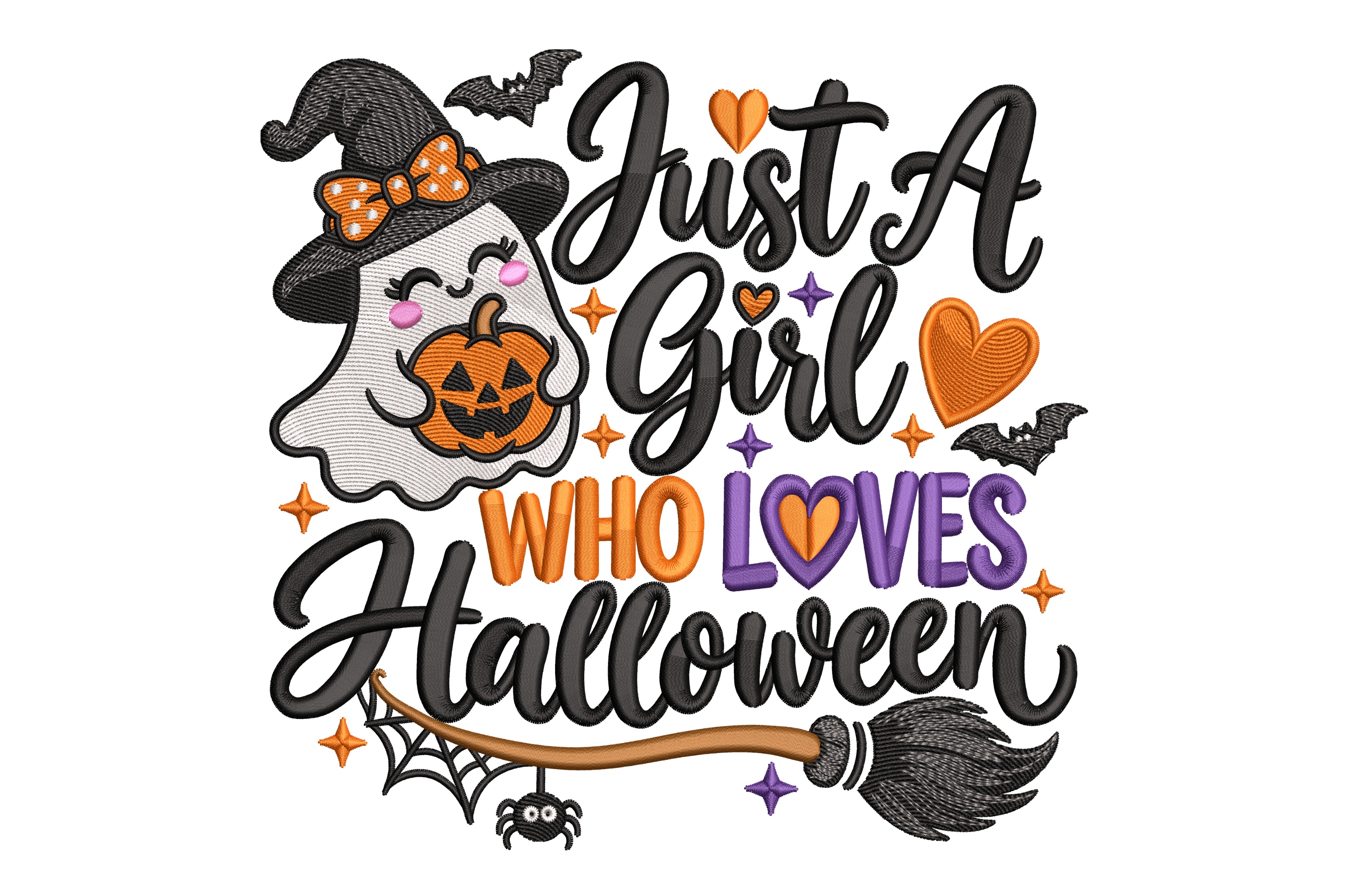 Just a Girl Who Loves Halloween Embroidery Design | Embroidize