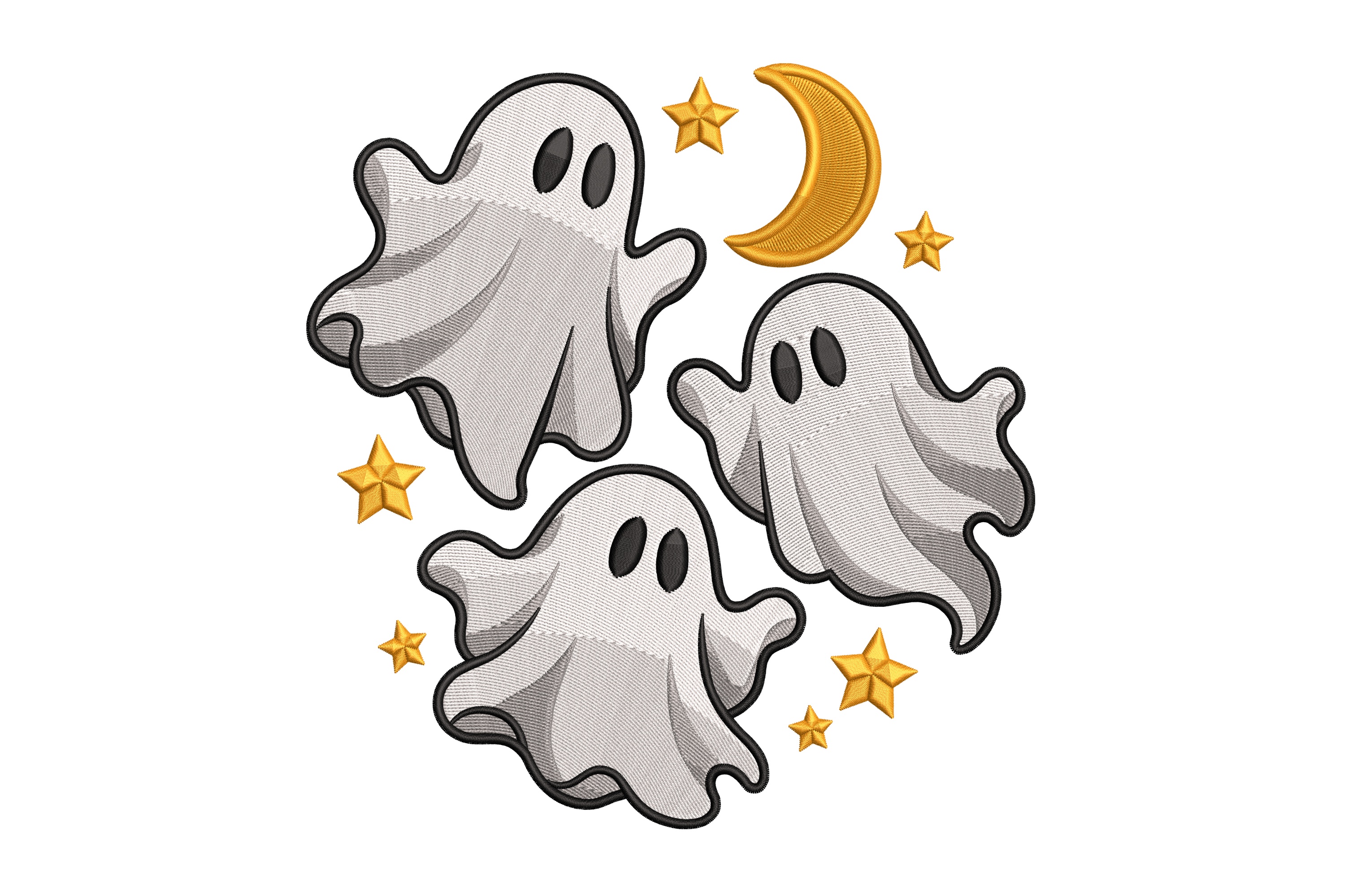Three Cute Ghosts Embroidery Design | Embroidize | Embroidize