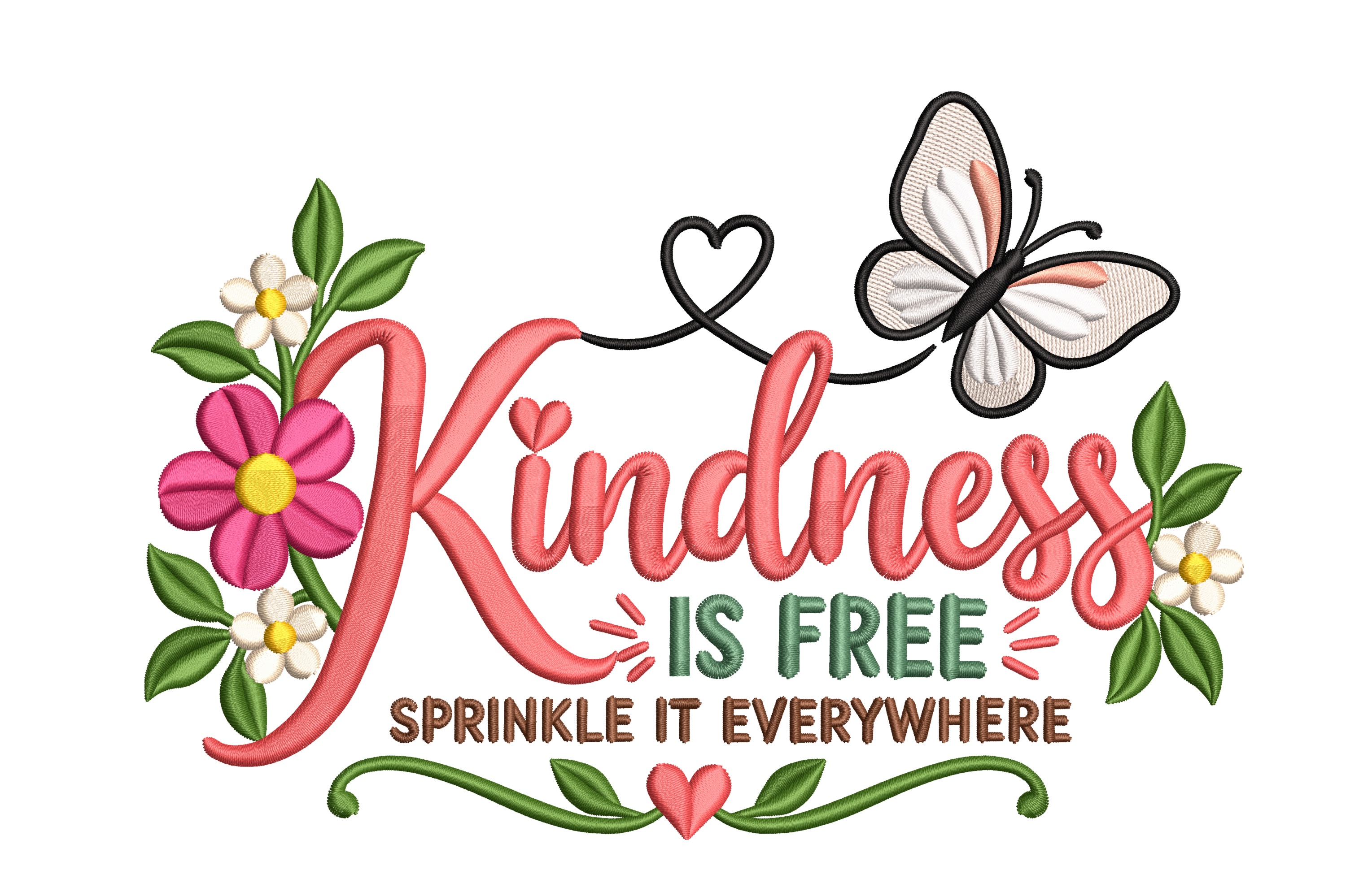 Quotation Sample Pdf Download Kindness Is Free Butterfly Floral Quote Machine Embroidery Design ...