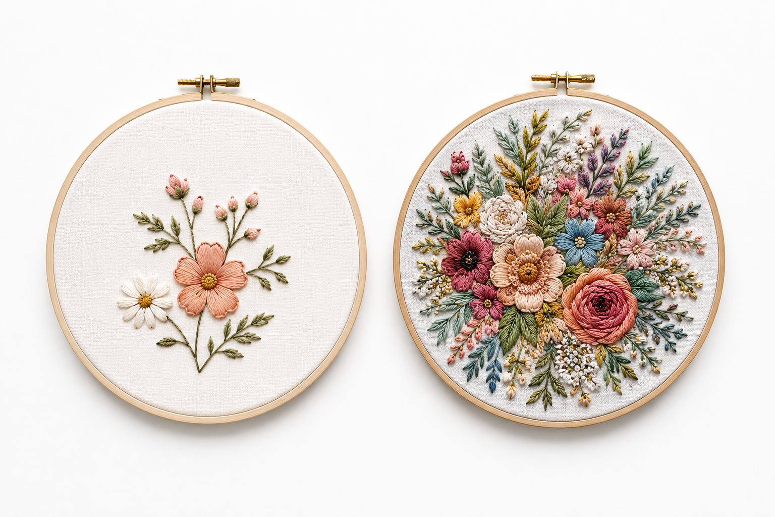 beginner friendly embroidery design examples in hoop